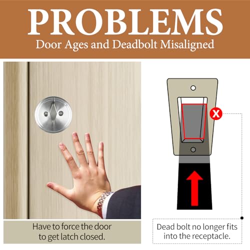 MOSECYOU Deadbolt Restorer Strike Plates 2 Pack, Narrow-Side and Large Hole to Allow Dead Bolt to Pass Freely, Dead Lock Catcher Strikers (2, Silver) - Image 2