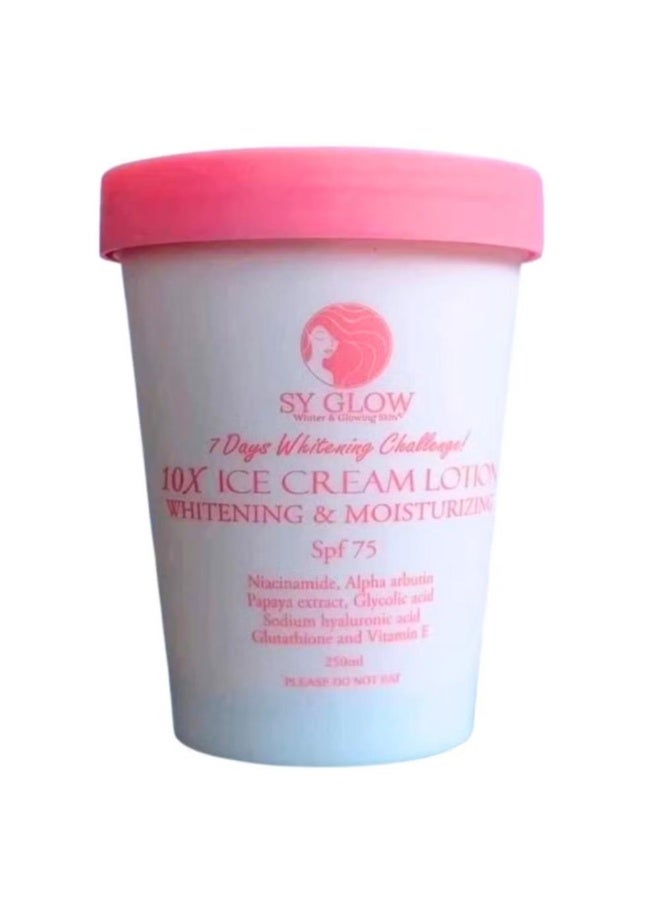SY GLOW 10x Ice Cream Lotion SPF 75 for Body White & Moisturizing 250ml - Image 3