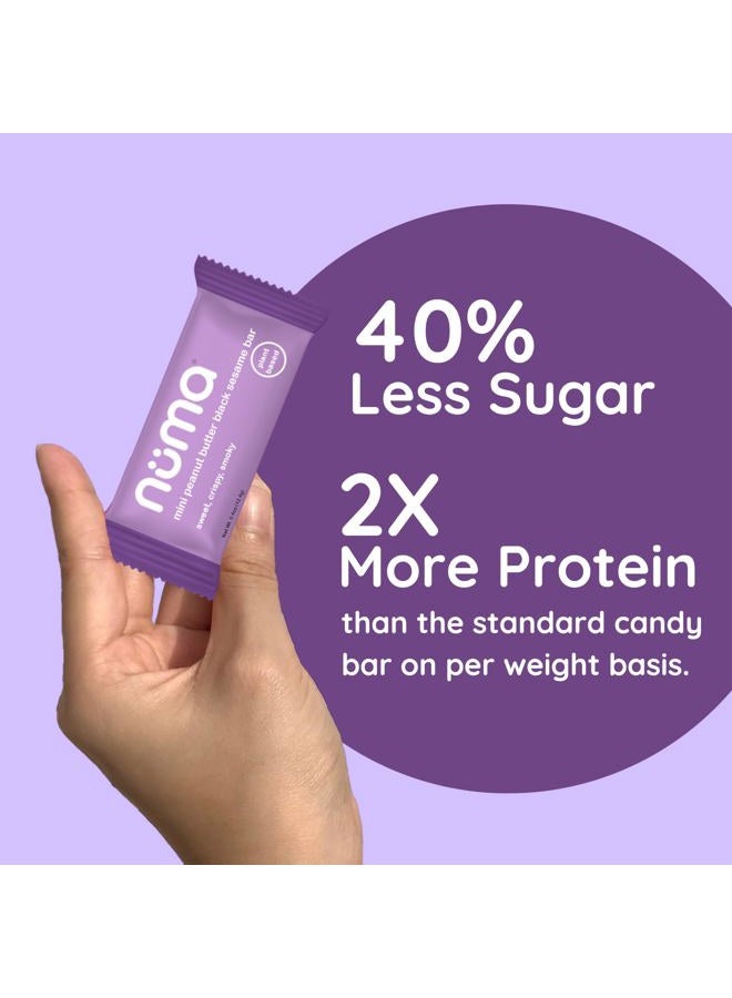 NUMA Mini Peanut Butter Black Sesame Bars – Vegan, Low Sugar, High Protein, Low Calorie, All Natural, Gluten Free – Crunchy Plant Based Snack – 3 Bags with 8 Individually Wrapped Pieces - Image 3