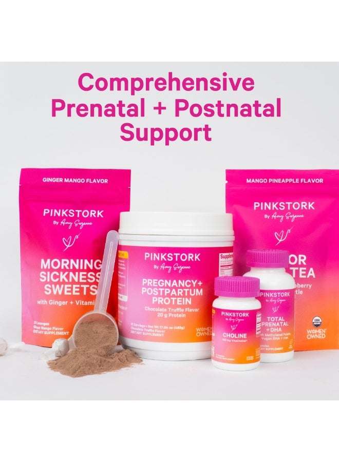 Pink Stork Pregnancy + Postpartum Protein, Chocolate Truffle Flavor, 20 g Protein, 15 Servings, Net Wt 17.04 oz (483g), Dietary Supplement - Image 5