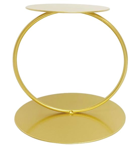 INDIAN ARTISANS Round Shape Cake Spacer - Metal Stand, Golden Cake Separator, 7x8 Inch, Perfect for Weddings, Birthdays, Events, and Home Table Décor - Image 1