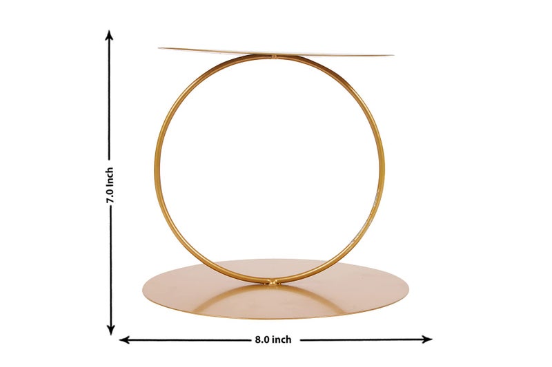 INDIAN ARTISANS Round Shape Cake Spacer - Metal Stand, Golden Cake Separator, 7x8 Inch, Perfect for Weddings, Birthdays, Events, and Home Table Décor - Image 5