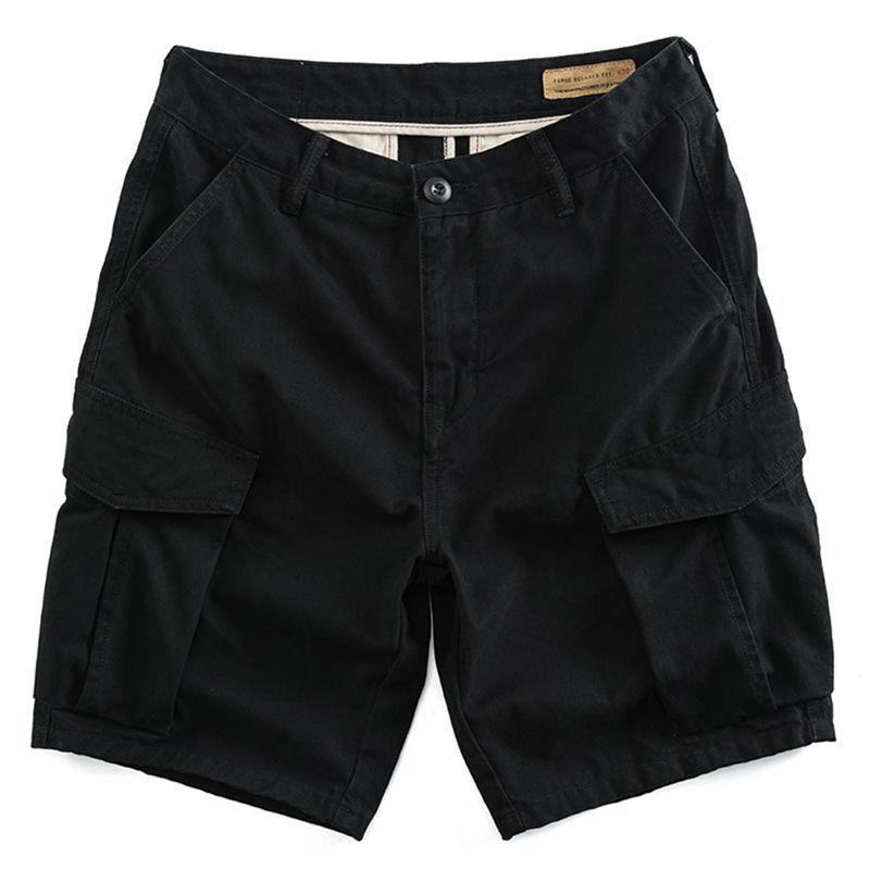Yu Wenle Same Style Work Shorts Mens Fashion Brand Loose Washed 5-point Pants Mens Large Size Casual Pants Summer. Khaki - Image 3