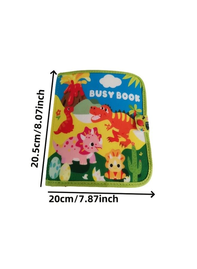 كتاب هادئ تفاعلي ثلاثي الأبعاد من اللباد لديناصور، لعبة حسية لنمو الطفل المبكر - Image 3