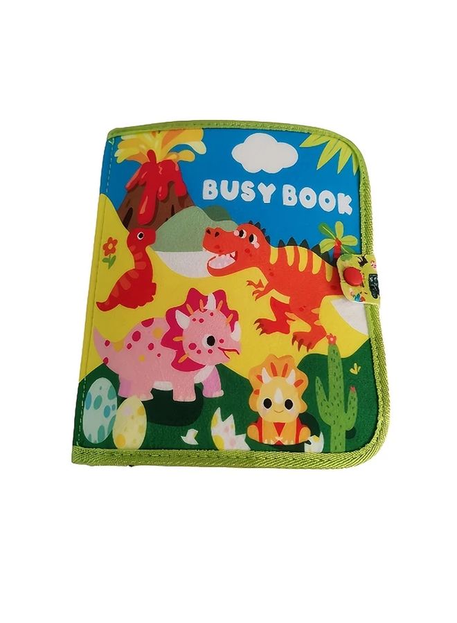 كتاب هادئ تفاعلي ثلاثي الأبعاد من اللباد لديناصور، لعبة حسية لنمو الطفل المبكر - Image 1