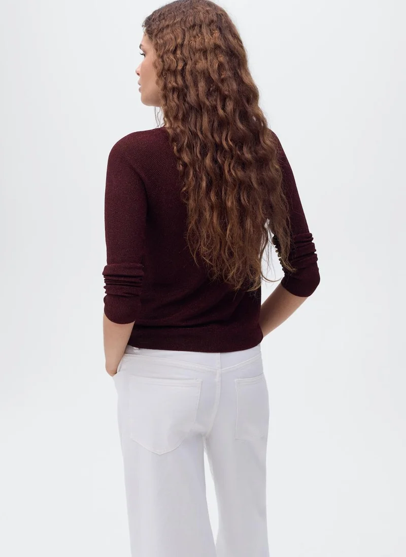 مانجو V-neck lurex sweater