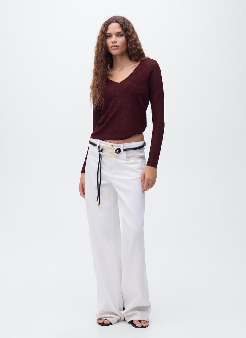 MANGO V-neck lurex sweater - Image 5