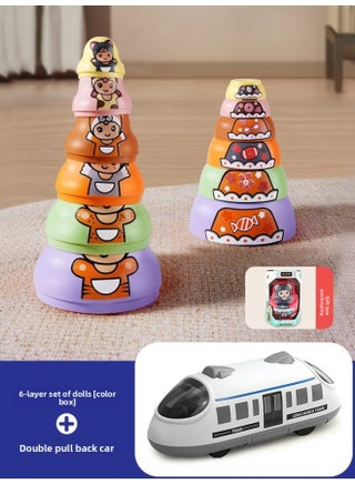 Children's Russian Matryoshka Dolls Jenga For More Than One Month Old Jenga Cup One-Year-Old Baby Educational Toy Circle Early Education-Color:Simulated Two-way Pull-back Car + 6-layer Matryoshka Animal Jenga - pzsku/ZFB2B22E7FF562B0BA4AAZ/45/1745459632/dbb7275e-1398-45ff-a45e-946b836342e4