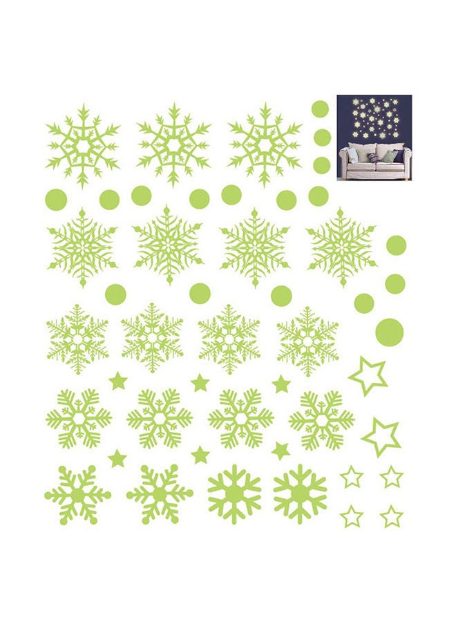 NIBEMINENT Luminous Snowflake Pattern Wall Sticker Green - Image 1