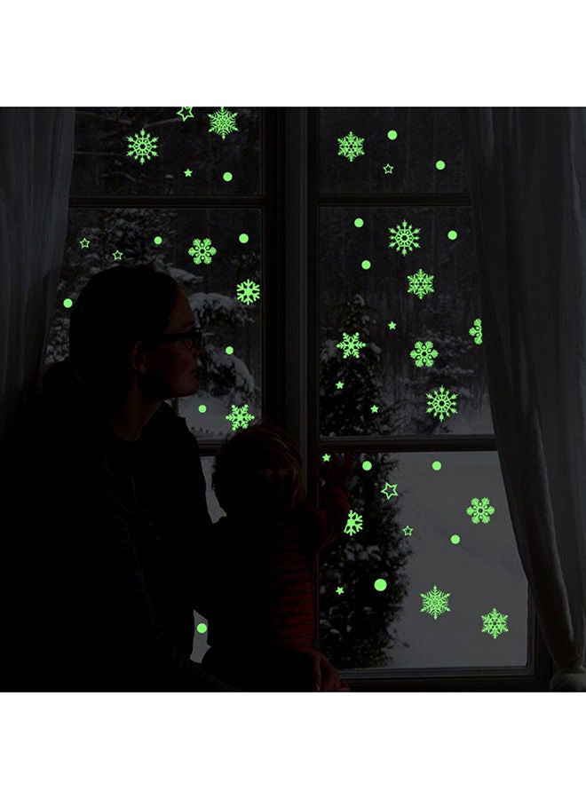 NIBEMINENT Luminous Snowflake Pattern Wall Sticker Green - Image 4
