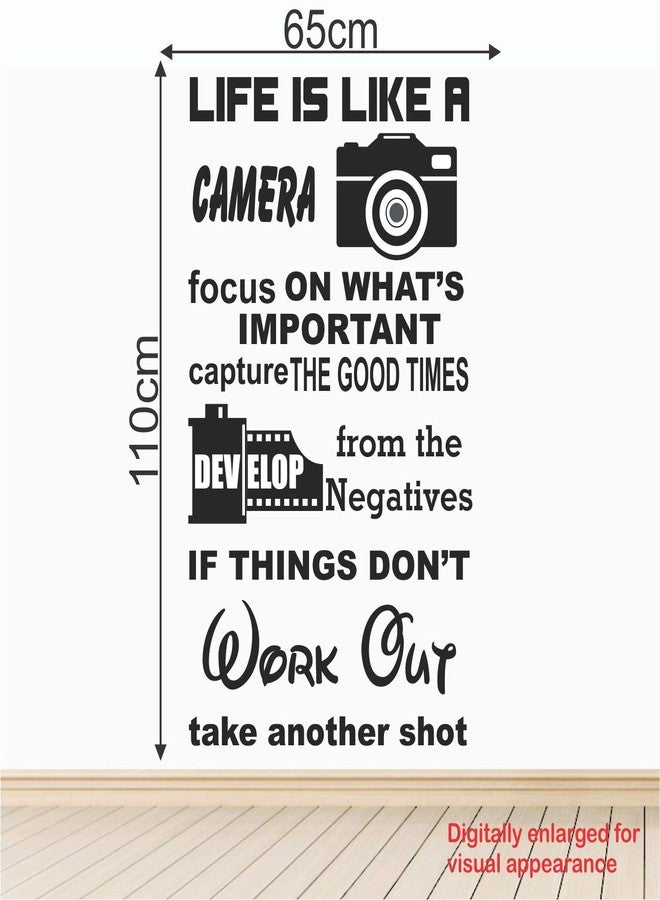 StickMe Camera Wall Sticker | Multi-Colour Vinyl Photography Art with Inspirational and Motivational Quotes (110x65 cm) | Creative Bedroom, Living Room, Kitchen & Office Wall Decor - Image 3