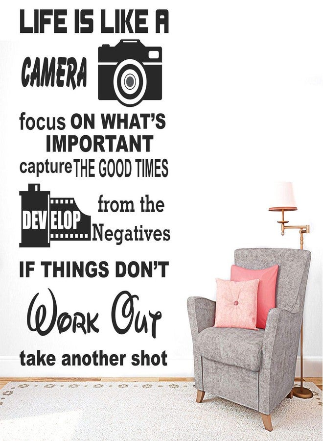 StickMe Camera Wall Sticker | Multi-Colour Vinyl Photography Art with Inspirational and Motivational Quotes (110x65 cm) | Creative Bedroom, Living Room, Kitchen & Office Wall Decor - Image 2