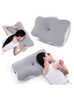 Oxsaytee Butterfly Shape Cervical Pillow for Shoulder and Neck Pain Relief, Memory Foam Neck Pillow, Ergonomic Orthopedic Neck Support Pillow for Side Back Stomach Sleeping with Washable Cover (White)  - Image 2