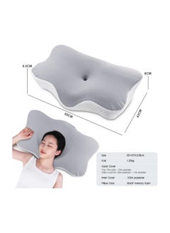 Oxsaytee Butterfly Shape Cervical Pillow for Shoulder and Neck Pain Relief, Memory Foam Neck Pillow, Ergonomic Orthopedic Neck Support Pillow for Side Back Stomach Sleeping with Washable Cover (White)  - Image 3