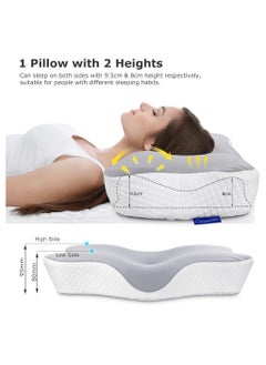 Oxsaytee Butterfly Shape Cervical Pillow for Shoulder and Neck Pain Relief, Memory Foam Neck Pillow, Ergonomic Orthopedic Neck Support Pillow for Side Back Stomach Sleeping with Washable Cover (White)  - Image 4