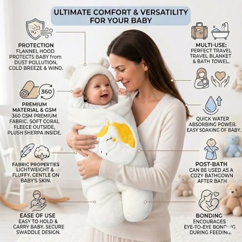 BRANDONN Baby Blanket Newborn Gift Pack of Swaddle Wrapper, 0-9 Months, Length 68 cm x Width 68 cm - Image 2