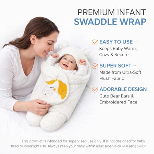 BRANDONN Baby Blanket Newborn Gift Pack of Swaddle Wrapper, 0-9 Months, Length 68 cm x Width 68 cm - Image 4