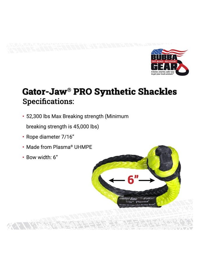 Bubba Rope 7/16" Green/Black Gator-Jaw PRO Soft Shackle - Image 3