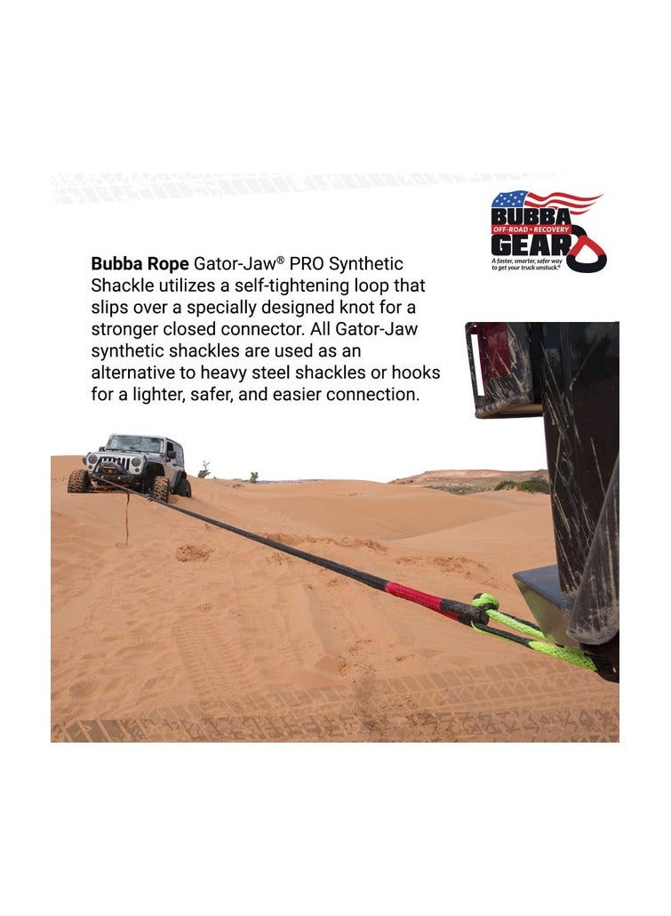 Bubba Rope 7/16" Green/Black Gator-Jaw PRO Soft Shackle - Image 4