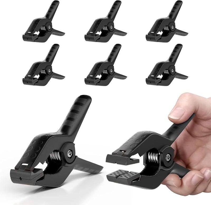 EMART 6 Pack Heavy Duty Muslin Spring Clamps, 4.5 inch Backdrop Clips-Black - Image 1