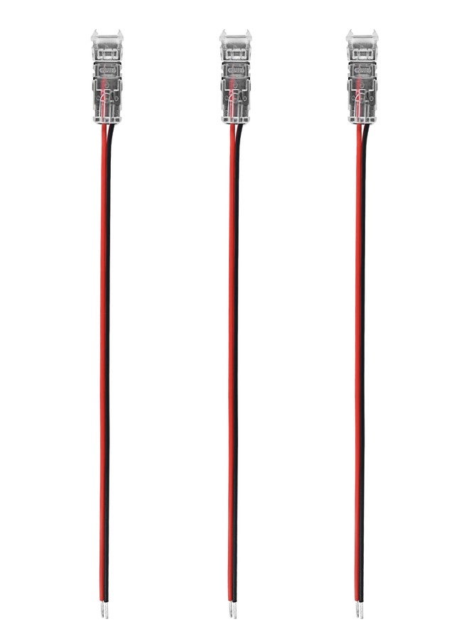 LUXRITE موصل شريط إضاءة LED ثنائي الدبابيس من LUSXRITE، عبوة من 3 قطع، شريط بعرض 8 مم لتوصيل السلك، شريط إضاءة SMD 2835 أحادي اللون متوافق مع ثنائي الدبابيس - Image 1