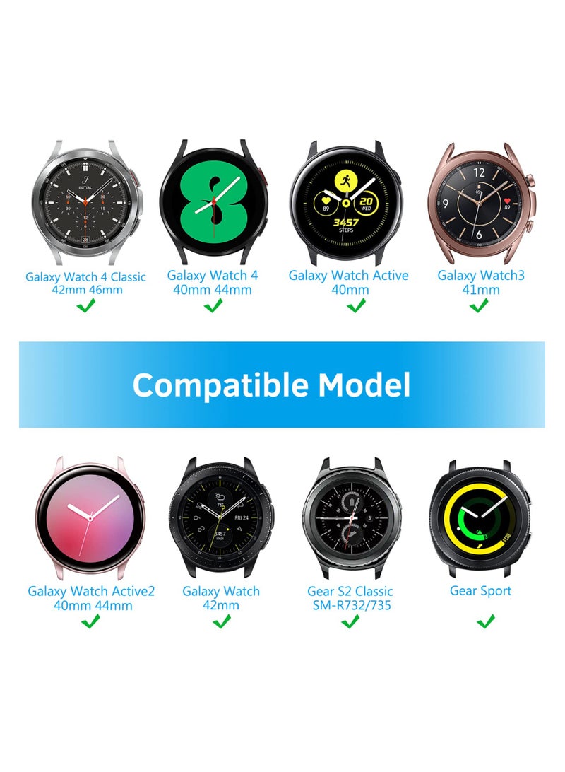 O Ozone (Pack of 2) Metal Bands For Samsung Galaxy Watch 7 6 5 4 FE 40mm 44mm 45mm/Galaxy Watch 6 4 Classic 43mm 47mm 42mm 46mm/Active 2/Watch 3 41mm,20mm Stainless Steel Replacement Strap For Men - Black/Silver - Image 2