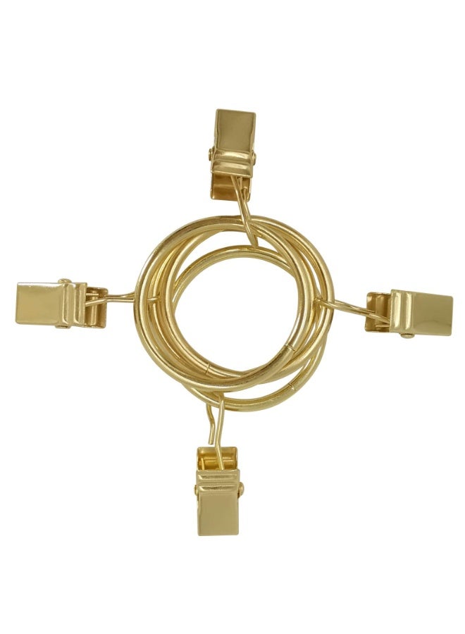 HOMESTAR 40PCS Curtain Rings with Clips, Curtains Hooks Drapery Clip with Ring, Perfect for Decor Drapes Fabric Bows Caps Hangers or Othe Display, Rings 1.26 Inch I D, Gold - Image 4