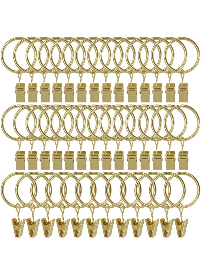 HOMESTAR 40PCS Curtain Rings with Clips, Curtains Hooks Drapery Clip with Ring, Perfect for Decor Drapes Fabric Bows Caps Hangers or Othe Display, Rings 1.26 Inch I D, Gold - Image 1
