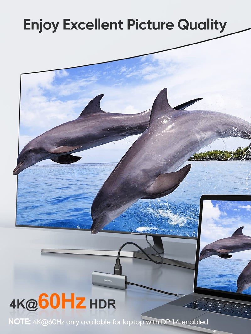 CableCreation USB-C Hub 4K 60Hz, 5-in-1 USB C Multiport Adapter with HDMI and 3 USB 3.0 Ports, 100W Power Delivery, Compatible with MacBook Pro, MacBook Air, Mac Mini, iPad Pro, Surface Pro, XPS - Image 3