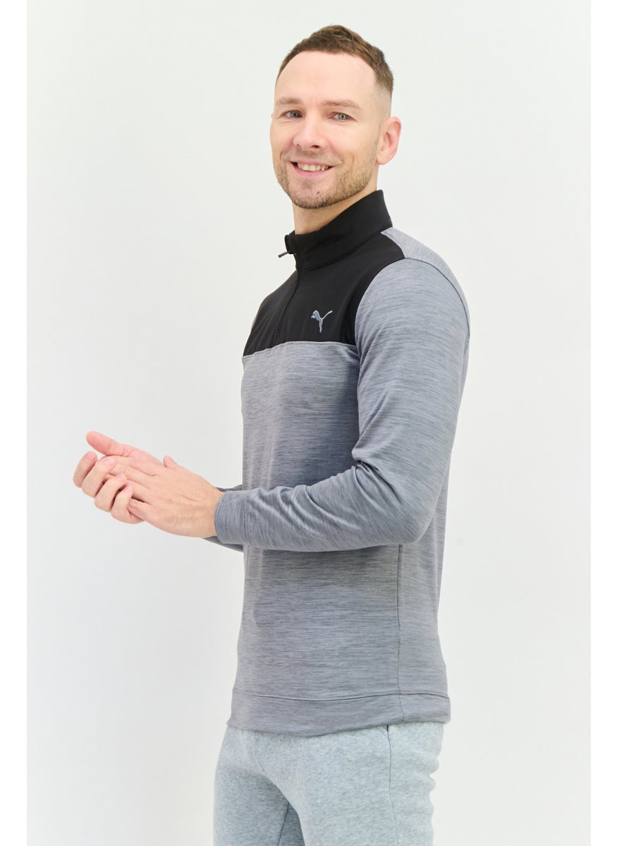 PUMA Men Sportswear Fit Long Sleeve Outdoor Sweatshirts, Black/Grey  - Image 2