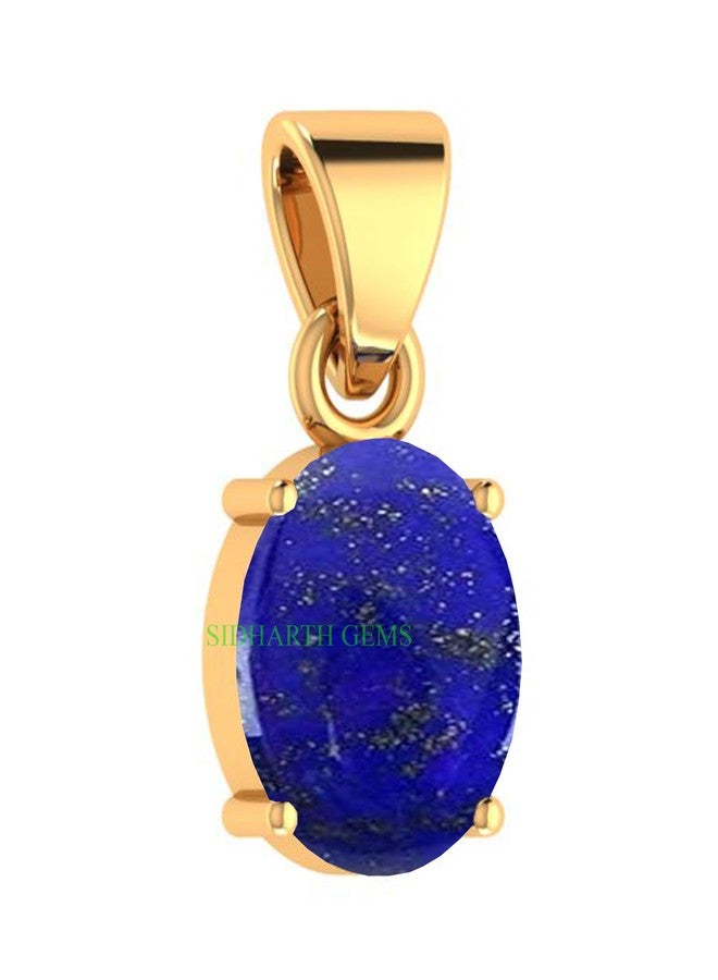 SIDHARTH GEMS 11.25 Ratti / 10.00 Carat Lapis Lazuli Locket Natural Loose Lajwart Gold Plated Pendant for Men & Women - Image 2