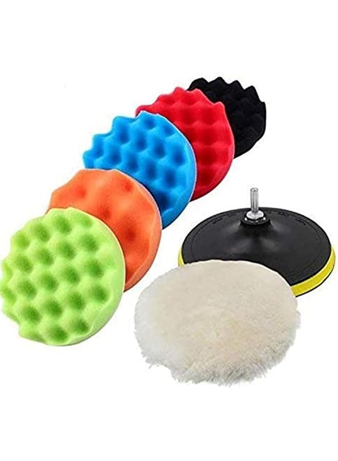 Generic Nw Guteck Car Polishing Pads, 7 Pcs Wool Pad Kit With M14 Drill Adapter For Car Polisher (5")  - Image 1