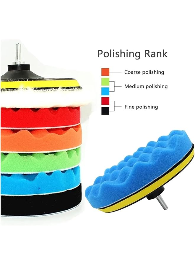 Generic Nw Guteck Car Polishing Pads, 7 Pcs Wool Pad Kit With M14 Drill Adapter For Car Polisher (5")  - Image 3