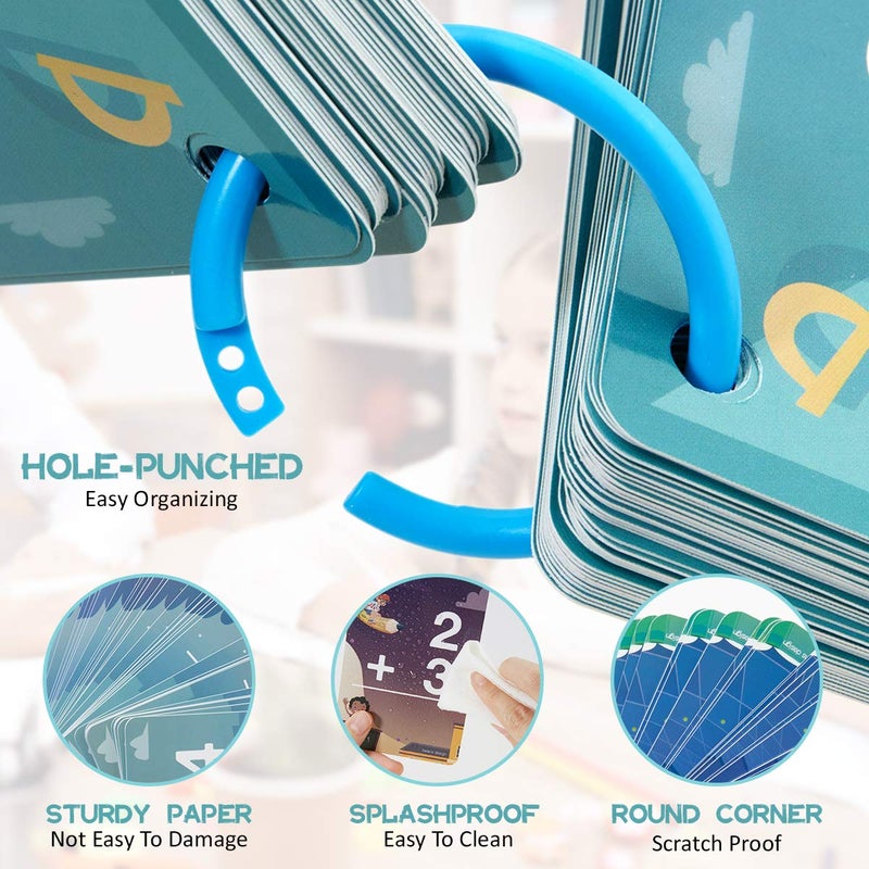 beiens Multi Math Flash Cards, 270 Addition, Subtraction, Multiplication, Division Cards, All Facts 0-12 with 1 Erase Pen 4 Rings, Math Games Set for Kids Age 6+ 3rd 4th 5th 6th Grade - Image 5