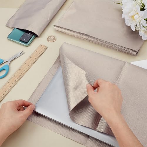 FINGERINSPIRE 2.19 Yards Faraday Fabric 43.3inch Wide Navajo White Polyester Shielding Faraday Fabrics EMI, RF & RFID Shielding Copper Protection for WiFi Cell RFID Protection Blocks Signals - Image 3