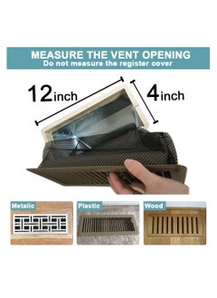 SYOSI Floor Register Cover Trap, Floor Vents Hoods for Home Air Vent Filters, Register Filters for Floor Vents, Household Filters Wall Ceilings Capture Debris Hair (4x12 Inches 5-Pieces）  - Image 3