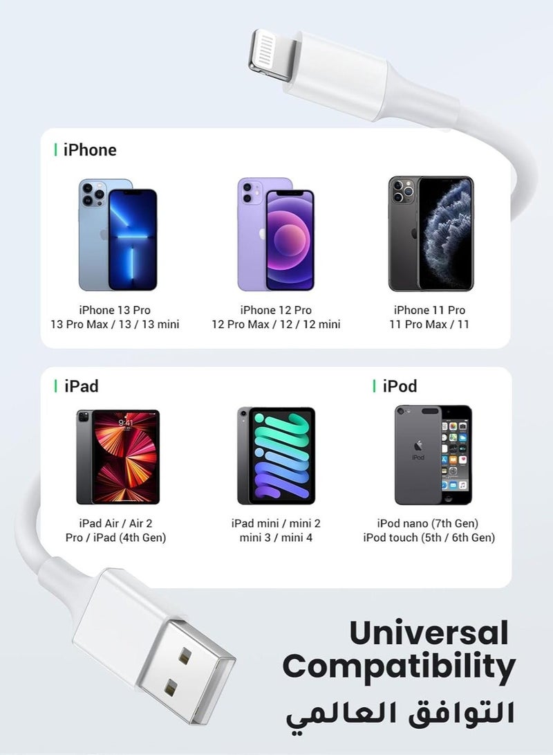 كابل شاحن آيفون بطول 1 متر [معتمد من MFi] كابل شحن سريع يو اس بي ايه الى لايتينج متوافق مع iPhone 14/14 Pro/14 Plus/14 Pro Max iPhone 13 Pro 12 Pro Max 11 XS 7 Plus 6S  ipad Pro - Image 2