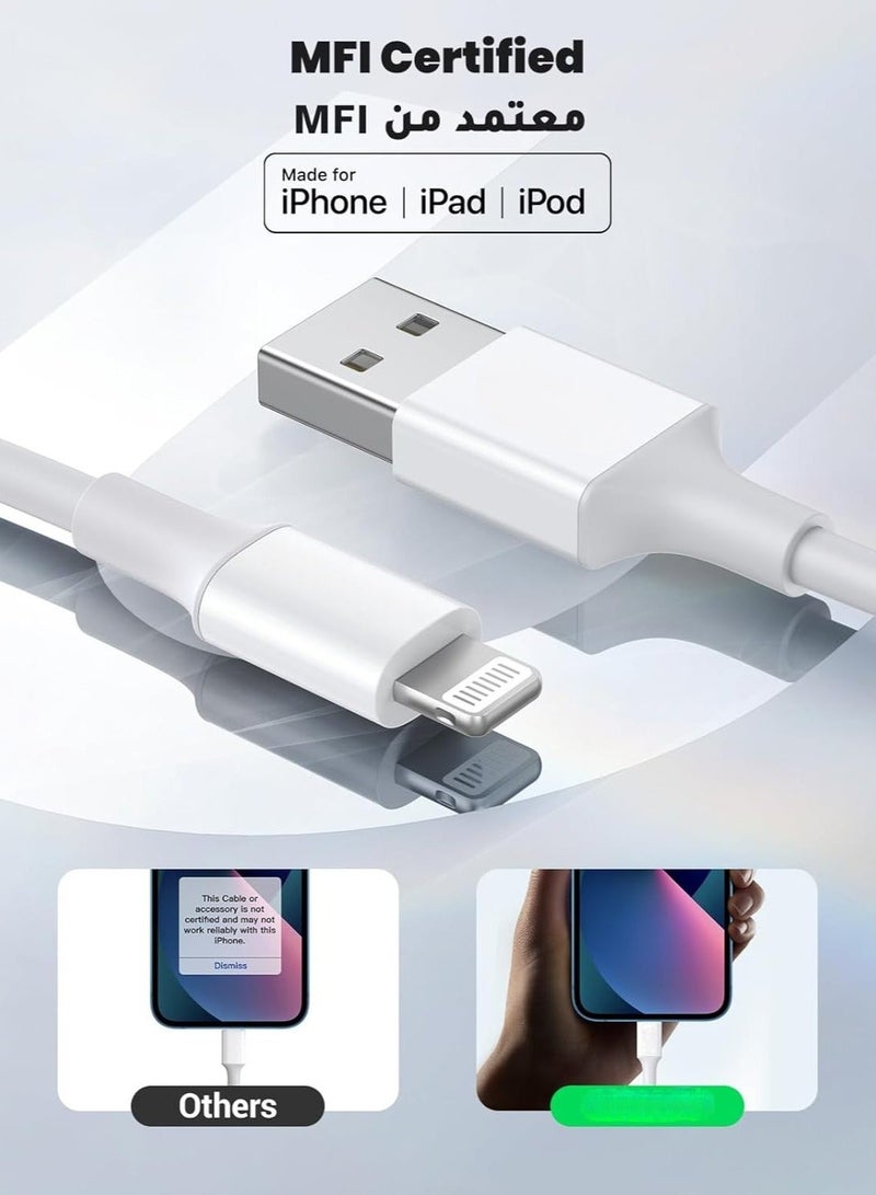 كابل شاحن آيفون بطول 1 متر [معتمد من MFi] كابل شحن سريع يو اس بي ايه الى لايتينج متوافق مع iPhone 14/14 Pro/14 Plus/14 Pro Max iPhone 13 Pro 12 Pro Max 11 XS 7 Plus 6S  ipad Pro - Image 3