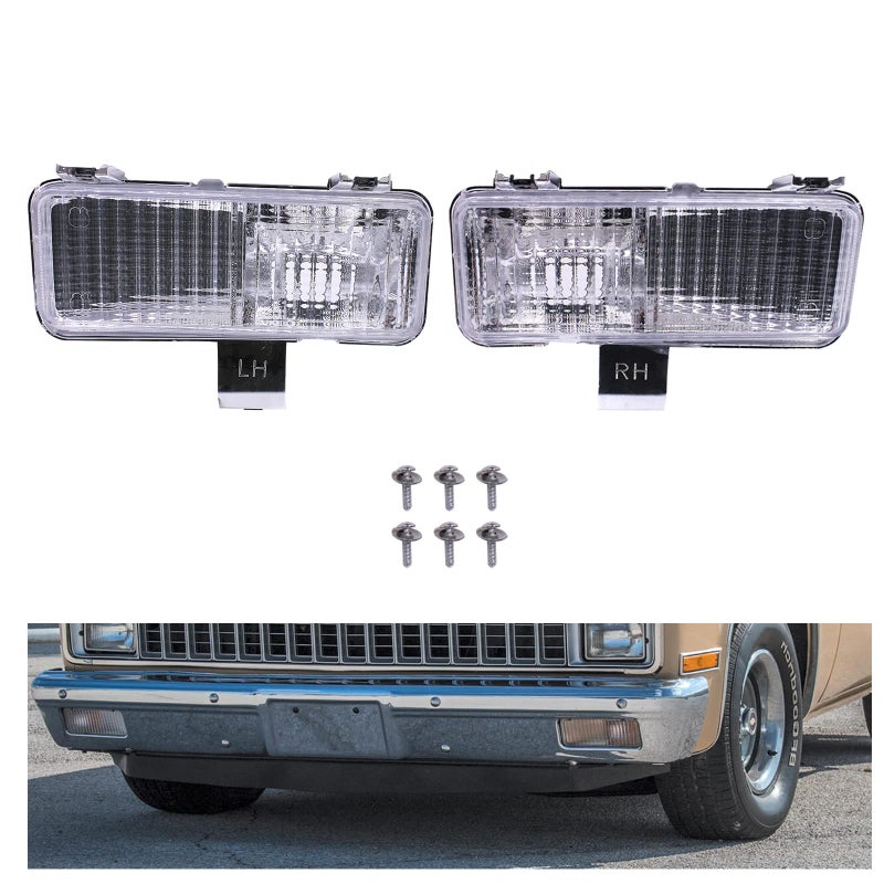 1409KMT C10 Turn Signal Park Lights Front Compatible with 19811982 Chevy GMC PU Blazer Jimmy Set of 2
