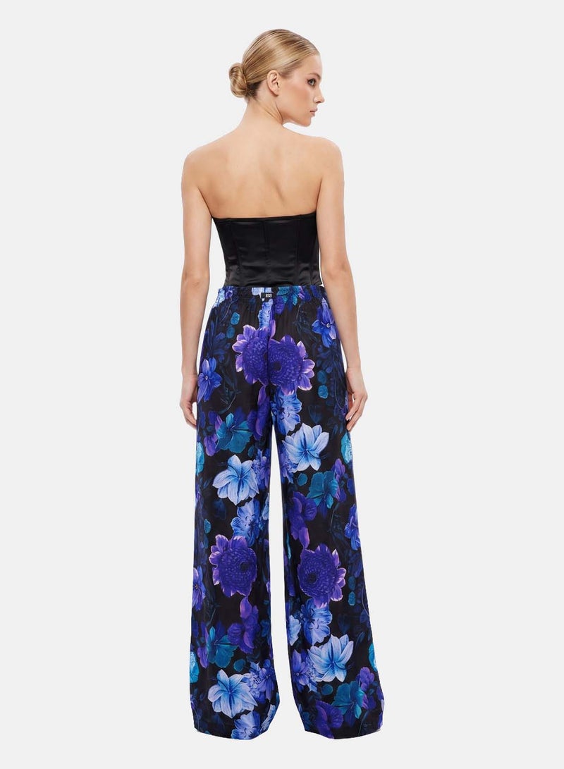 FOREVER 21 High-Waisted Wide-Leg Floral Palazzo Pants with Tie Belt - Image 2