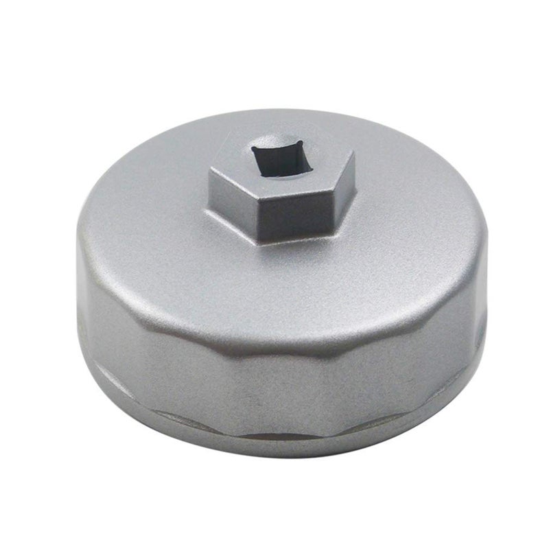Ibetter Heavy Duty 74mm Oil Filter Wrench, Silver, Aluminum, Fits Volkswagen, Mercedes Benz, Audi, Porsche, Mazda, Sprinter and More