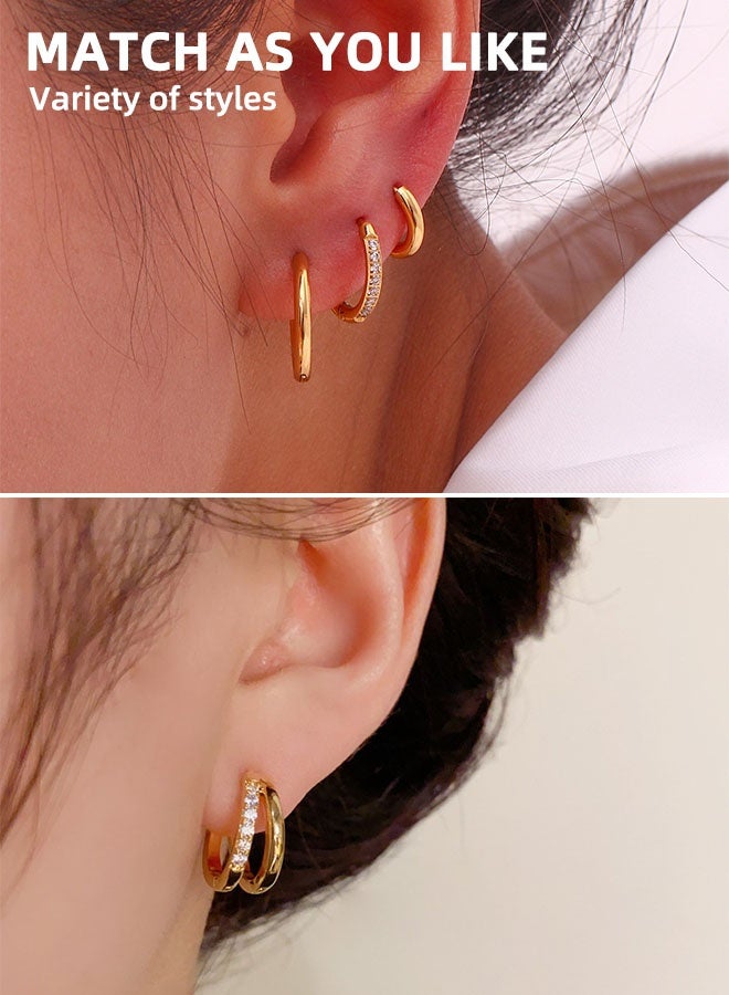 مجموعة من 4 أزواج من أقراط الكريستال الدائرية، أقراط دائرية خفيفة الوزن مرصعة بأحجار الراين المتلألئة، مجوهرات للنساء، هدية للحفلات، تاريخ الزفاف - Image 5