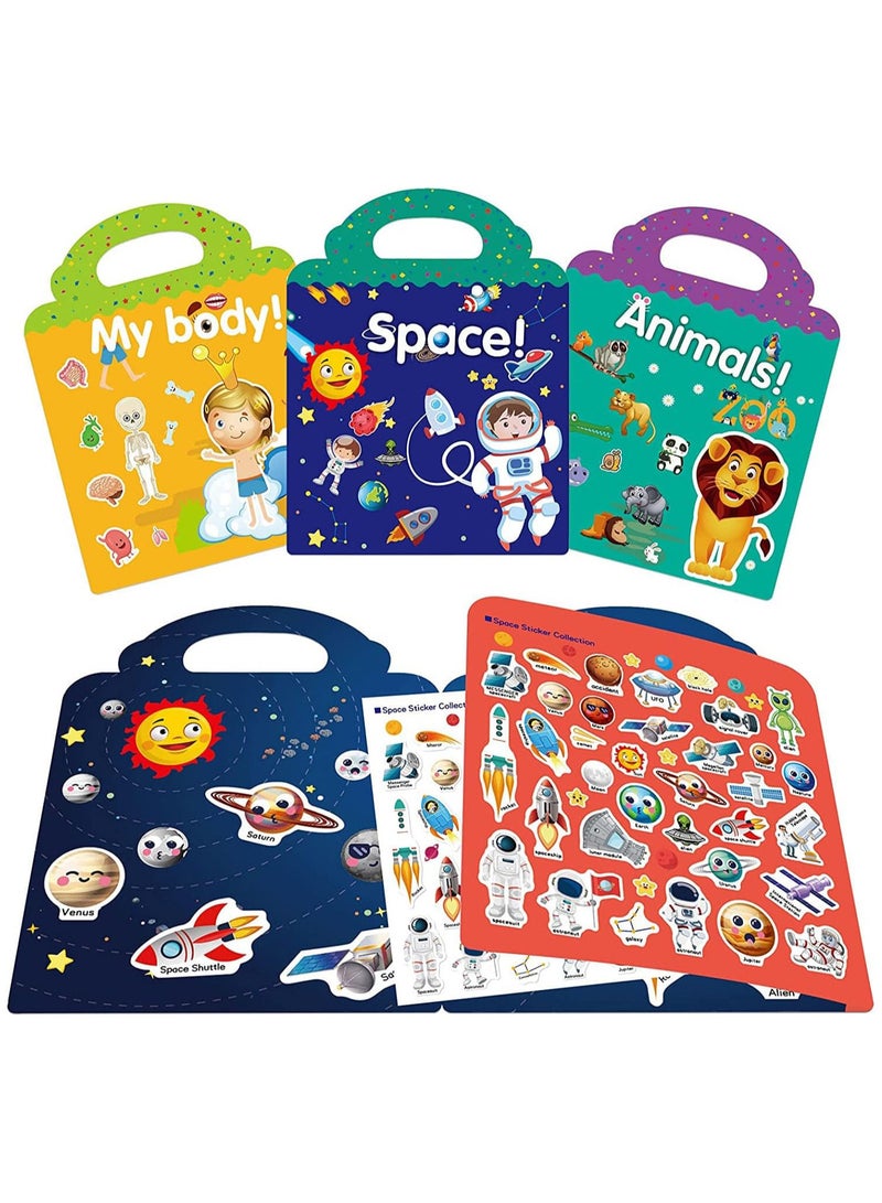 YelaJoy Reusable Sticker Books for Kids, Toys for 2-5 Year Old Girls Boys Birthday Gifts, Kastwave Toddler Toys, Learning Stickers for Kids Toys, Journal Paper Stickers Scrapbooking Stationery Sticker  - Image 1