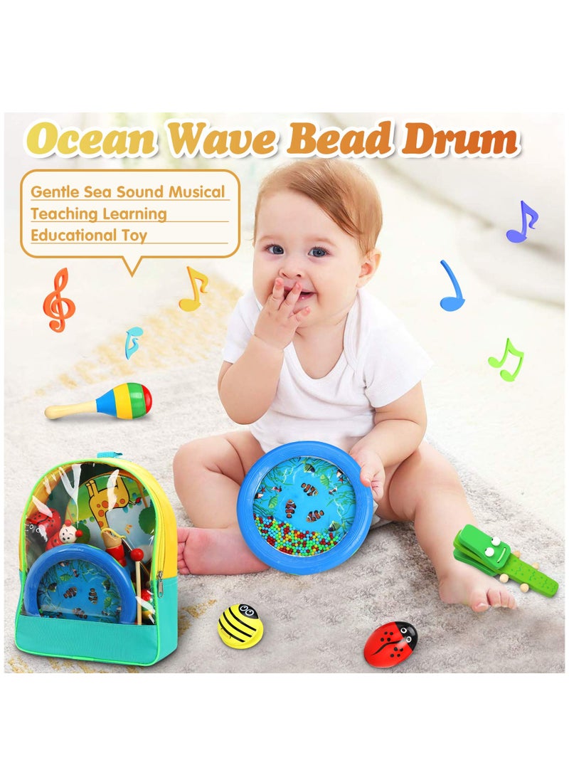 XiuWoo - Kids Musical Instruments, 24Pcs 12 Types Wooden Percussion Instruments Tambourine Xylophone Toys for Kids Children, Preschool Education Early Learning Musical Toy for Boys and Girls - Image 1