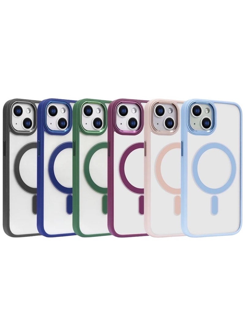 3in1 Magsafe Green Cover And 2 Piece Tempered Glass Screen Protector With Camera Lens Protector For Apple Iphone 14Plus - Image 5