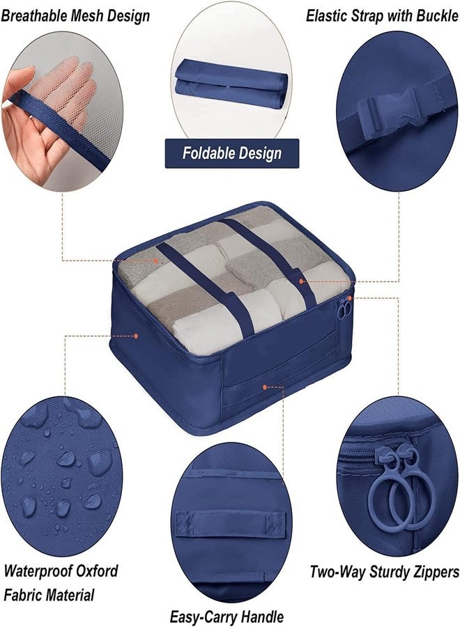 RNAZLIS 7 Piece Compression Packing Cubes for Travel, Stylish Luggage Organizer Set Space Saving Travel Essentials Perfect for Vacation Cruise Weekend Getaways & Carry-On Packing (Blue) - Image 3