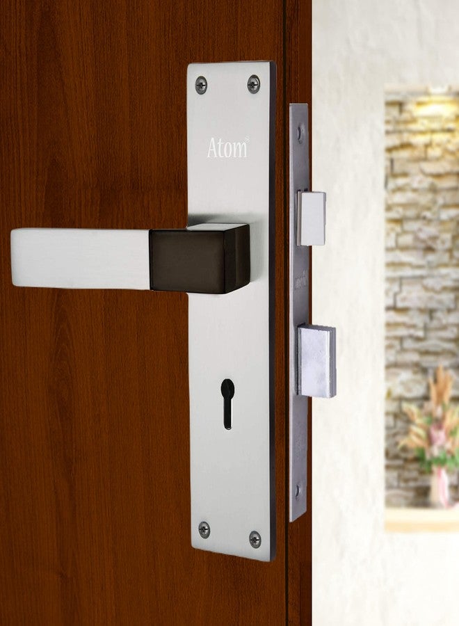 Atom Heavy Duty Door Lock for Home, Living Room, Main Door, Black Silver Finish | 3 Keys | 6 Lever Double Stage Lockset for House Hotel Office(WIH51KY) - Image 2