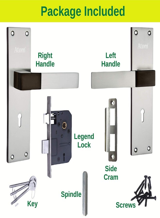 Atom Heavy Duty Door Lock for Home, Living Room, Main Door, Black Silver Finish | 3 Keys | 6 Lever Double Stage Lockset for House Hotel Office(WIH51KY) - Image 3