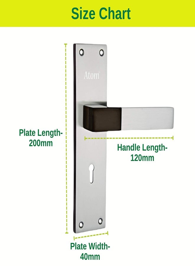 Atom Heavy Duty Door Lock for Home, Living Room, Main Door, Black Silver Finish | 3 Keys | 6 Lever Double Stage Lockset for House Hotel Office(WIH51KY) - Image 4
