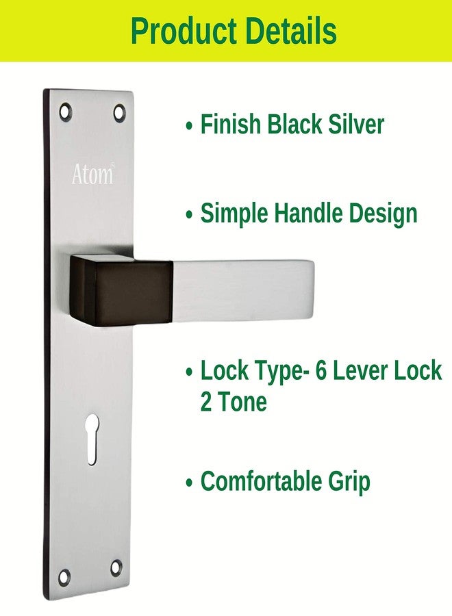 Atom Heavy Duty Door Lock for Home, Living Room, Main Door, Black Silver Finish | 3 Keys | 6 Lever Double Stage Lockset for House Hotel Office(WIH51KY) - Image 5